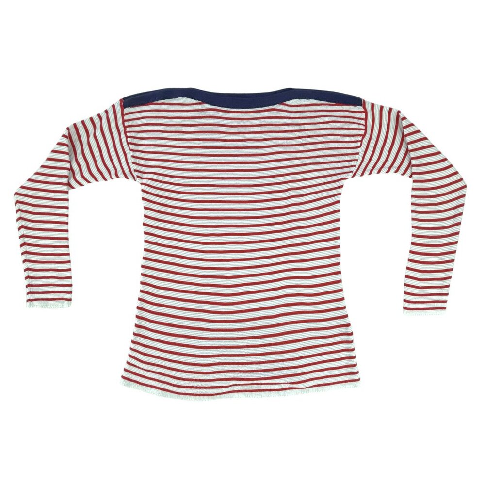 Vineyard Vines Women's Cotton Striped Boatneck Sweater in Red & White Size Small